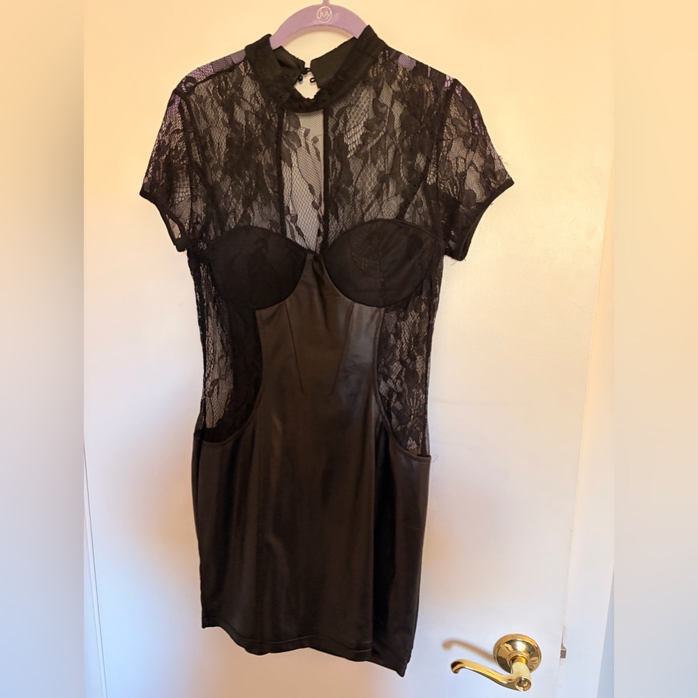 Fashion Nova Black Lace Mini Dress